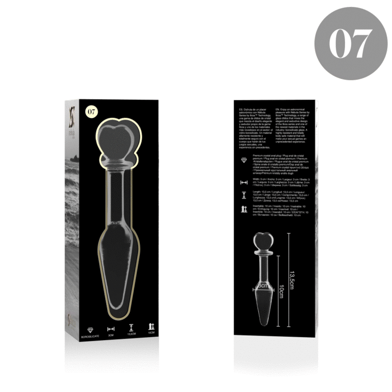 Plug anale Modello 7 vetro borosilicato trasparente 13.5 cm Ø 3 cm di Nebula Series By Ibiza, immagine 4