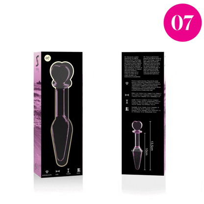 Plug anale Modello 7 vetro borosilicato rosa 13.5 cm Ø 3 cm di Nebula Series By Ibiza, immagine 4