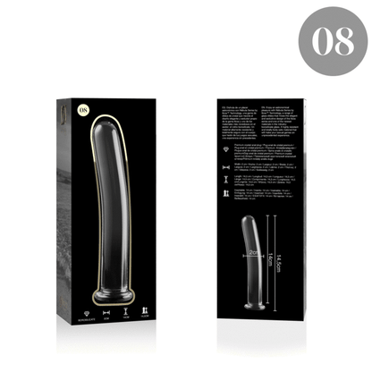 Dildo in vetro Modello 8 borosilicato trasparente 14.5 cm Ø 2 cm di Nebula Series By Ibiza, immagine 4