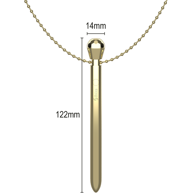 Stimolatore clit pocket collana caricatore USB 12 modalità di vibrazione dorato 12,2 x 1,5 di Ibiza, immagine 4