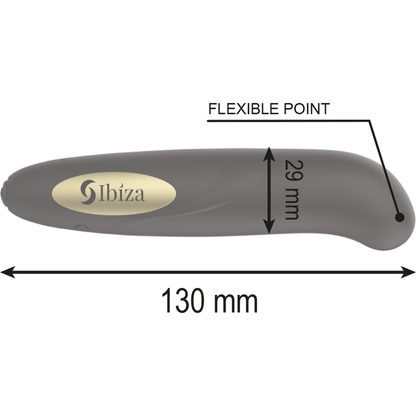 Stimolatore clitoride caricatore USB 10 modalità vibrazione dorato 13 x 2,9 cm di Ibiza, immagine 3