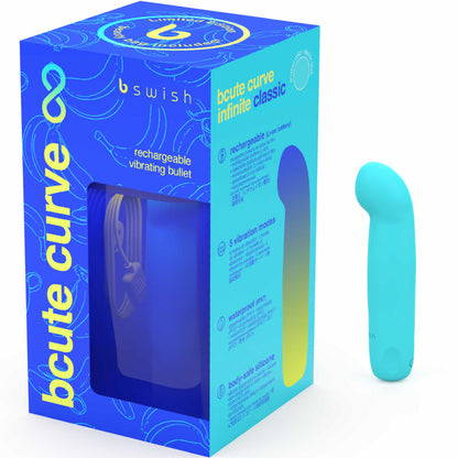 Vibratore ricaricabile in silicone blu bcute curve infinite classic edizione limitata, immagine 4