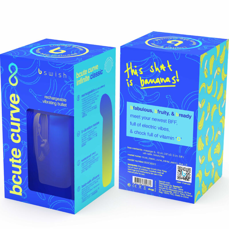 Vibratore ricaricabile in silicone blu bcute curve infinite classic edizione limitata, immagine 5