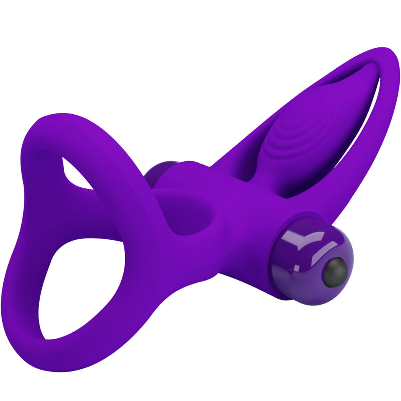 Anello vibratore 10 vibrazioni in silicone Violetto di Pretty Love, immagine 5