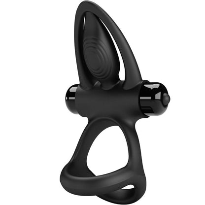 Anello vibrante 10 vibrazioni in silicone nero di Pretty Love