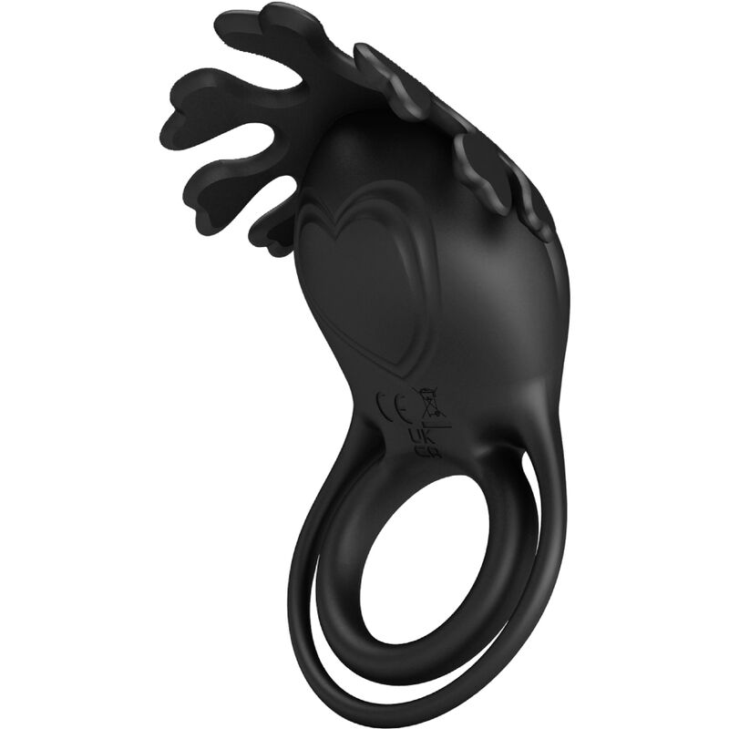 Anello vibratore Ruben 7 vibrazioni in silicone nero di Pretty Love, immagine 2