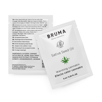Gel scorrevole All''olio di semi di sativa gusto cannabis riscaldante 6 ml di Bruma, immagine 2