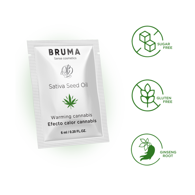 Gel scorrevole All''olio di semi di sativa gusto cannabis riscaldante 6 ml di Bruma, immagine 4