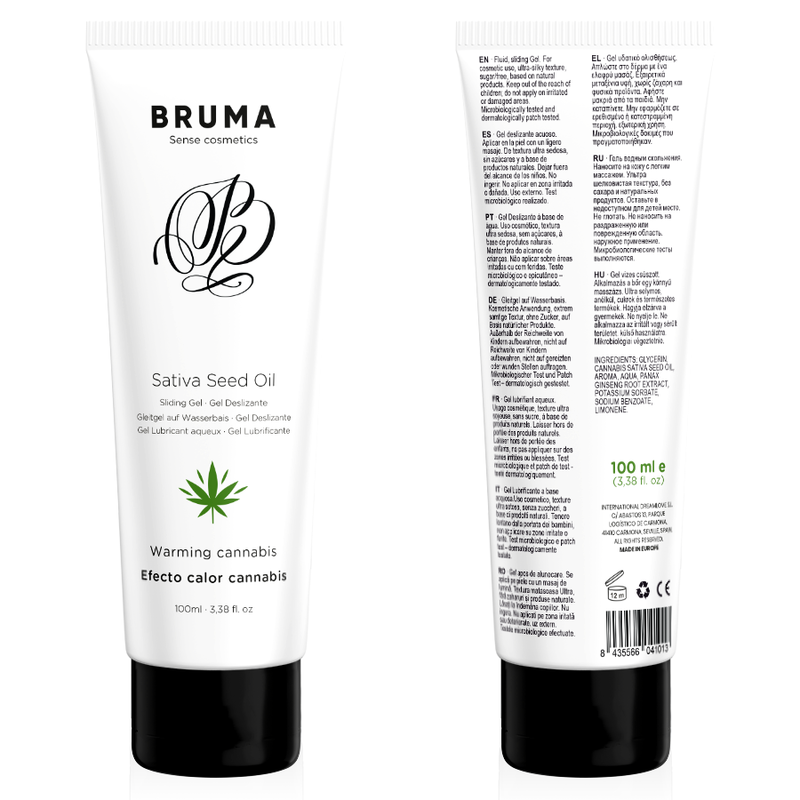 Gel scorrevole All''olio di semi di sativa Scaldante gusto cannabis 100 ml di Bruma
