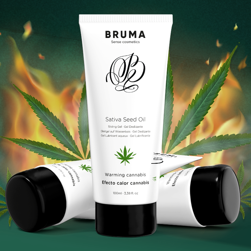 Gel scorrevole All''olio di semi di sativa Scaldante gusto cannabis 100 ml di Bruma, immagine 6