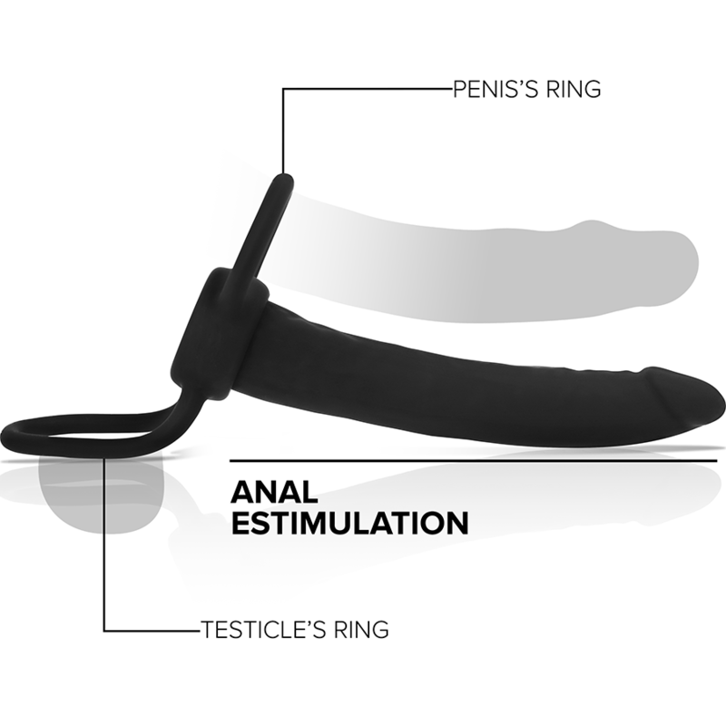 Dildo anale Cobi Onyx con anello per pene e testicoli 13 cm in silicone di Mythology, immagine 3