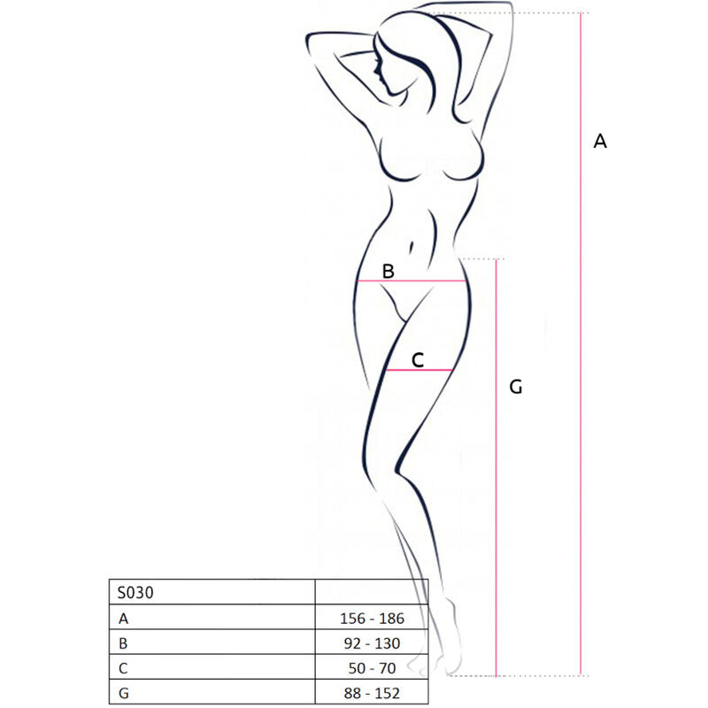 Collant con reggiseno S030 nero taglia unica di Passion, immagine 7