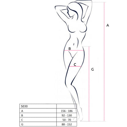 Collant con reggiseno S030 nero taglia unica di Passion, immagine 7