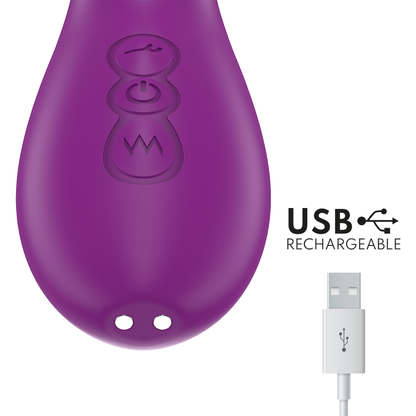 Vibratore Apolo multifunzione ricaricabile 7 vibrazioni con lingua oscillante viola di Intense, immagine 6