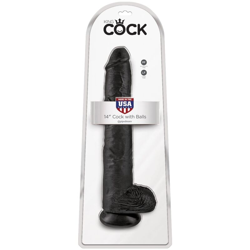Pene realistico con sfere 30.5 cm nero, immagine 6