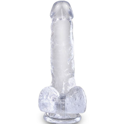 Dildo clear realistico con sfere 13.5 cm trasparente, immagine 2