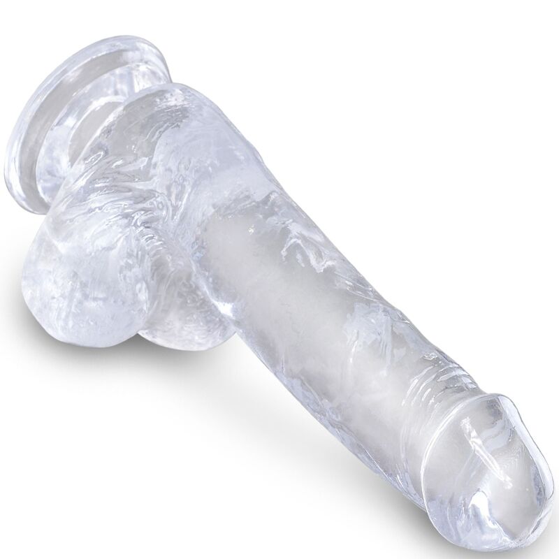 Dildo clear realistico con sfere 13.5 cm trasparente, immagine 3