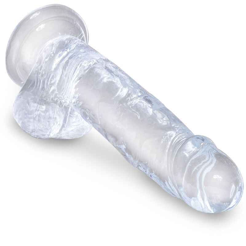 Dildo clear realistico con sfere 15.2 cm trasparente, immagine 3