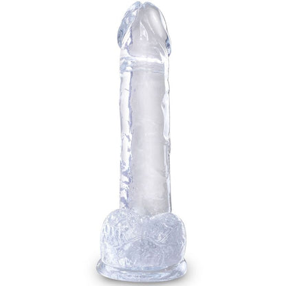 Dildo clear realistico con sfere 15.2 cm trasparente, immagine 2