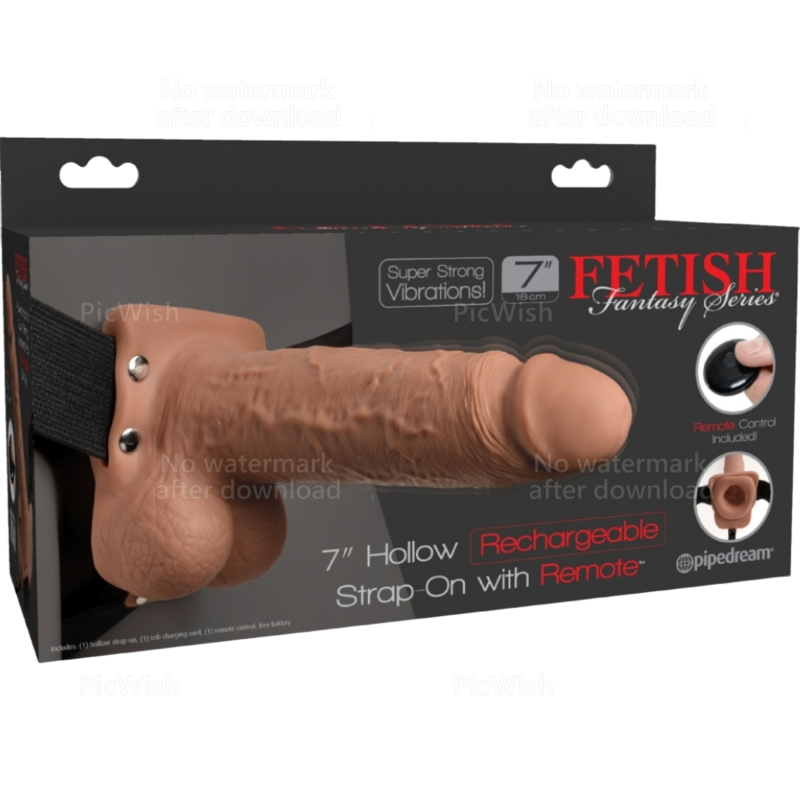 Imbracatura regolabile pene realistico con sfere ricaricabili e vibratore 17,8 cm di Fetish Fantasy Series