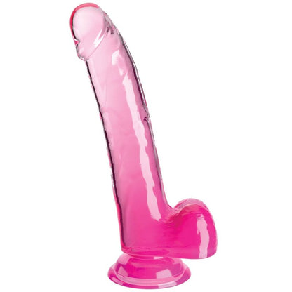 Dildo con testicoli Clear 20.3 cm rosa