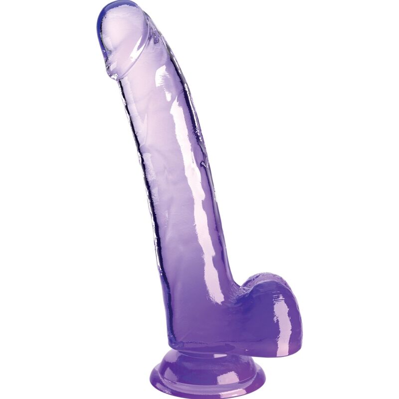 Dildo con testicoli Clear 20.3 cm viola