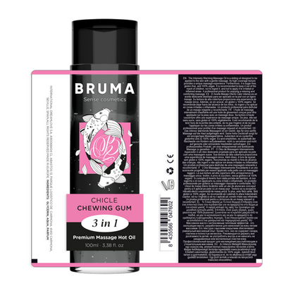 Olio da massaggio premium effetto calore sapore gomma 3 in 1 - 100 ml di Bruma, immagine 6