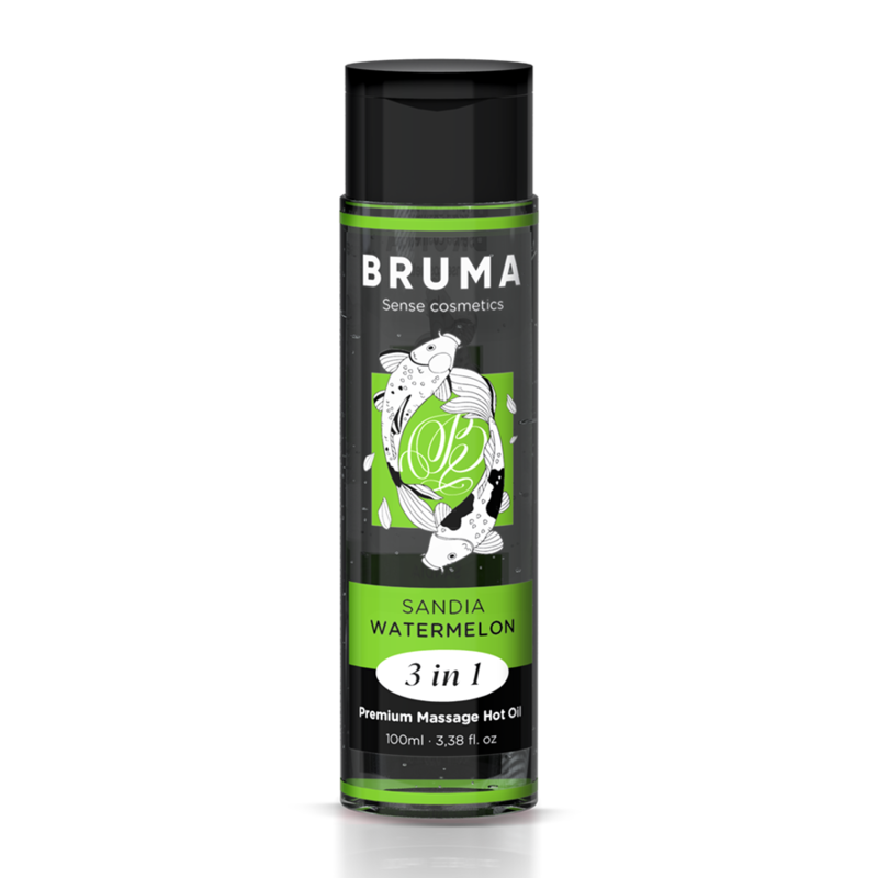 Olio da massaggio premium effetto calore sapore anguria 3 in 1 - 100 ml di Bruma