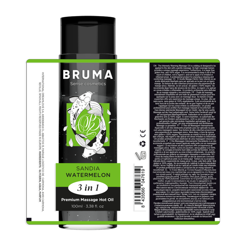 Olio da massaggio premium effetto calore sapore anguria 3 in 1 - 100 ml di Bruma, immagine 6