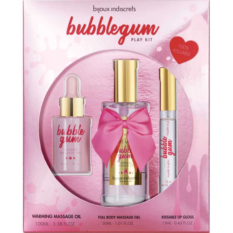 Kit bubblegum play con olio gel e lucida labbra di Bijoux Indiscrets