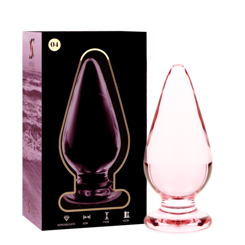 Plug anale Modello 4 vetro borosilicato rosa 11 cm Ø 5 cm di Nebula Series By Ibiza