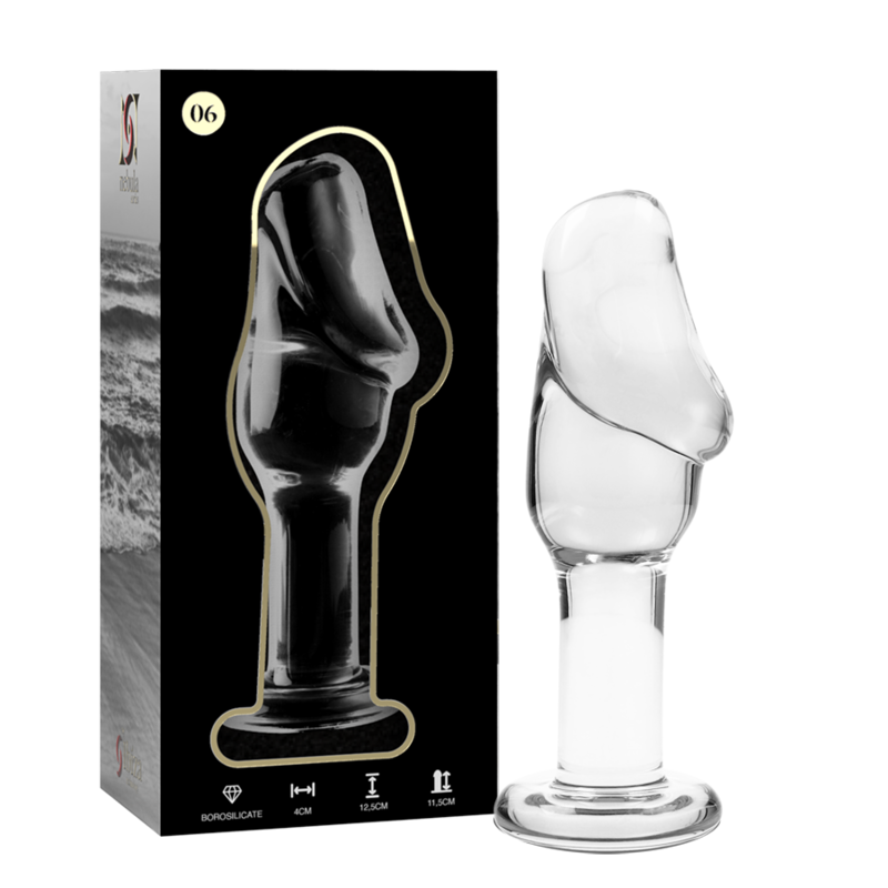 Plug anale Modello 6 vetro borosilicato trasparente 12.5 cm Ø 4 cm di Nebula Series By Ibiza