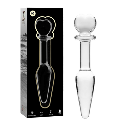 Plug anale Modello 7 vetro borosilicato trasparente 13.5 cm Ø 3 cm di Nebula Series By Ibiza