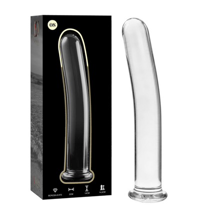 Dildo in vetro Modello 8 borosilicato trasparente 14.5 cm Ø 2 cm di Nebula Series By Ibiza