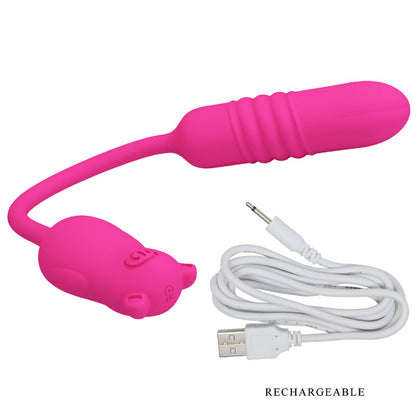 Vibratore Nobikuma Proiettore in silicone rosa di Pretty Love, immagine 6