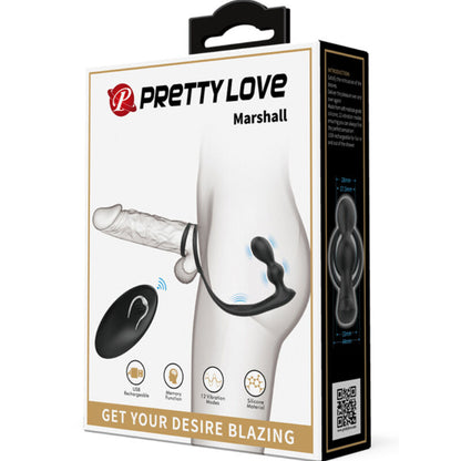Anello per pene Marshall con plug anale vibrante con telecomando di Pretty Love, immagine 9