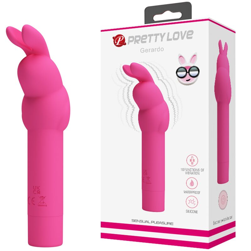 Vibratore in silicone Gerardo Fuschia rabbit di Pretty Love, immagine 6