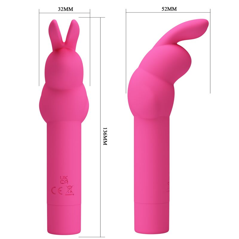 Vibratore in silicone Gerardo Fuschia rabbit di Pretty Love, immagine 7