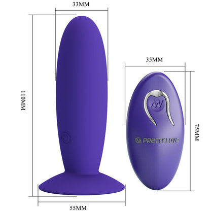 Plug Youth vibratore anale telecomando Violetto di Pretty Love, immagine 4