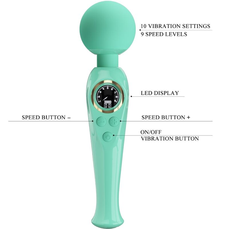 Vibratore a bacchetta verde Skyler di Pretty Love, immagine 7