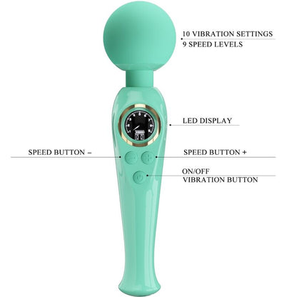 Vibratore a bacchetta verde Skyler di Pretty Love, immagine 7