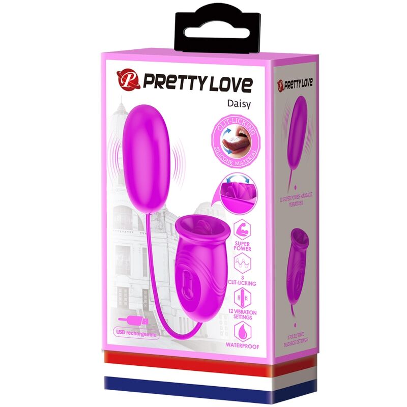Vibratore ricaricabile Daisy dual egg viola di Pretty Love, immagine 9