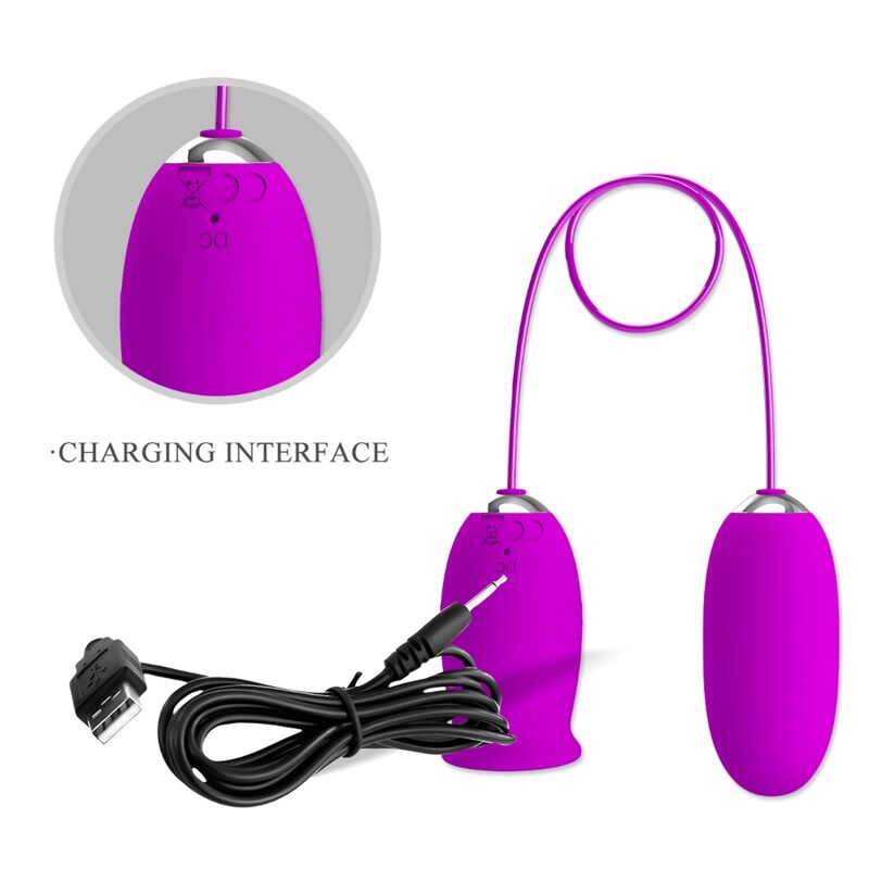 Vibratore ricaricabile Daisy dual egg viola di Pretty Love, immagine 8