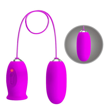 Vibratore ricaricabile Daisy dual egg viola di Pretty Love, immagine 5
