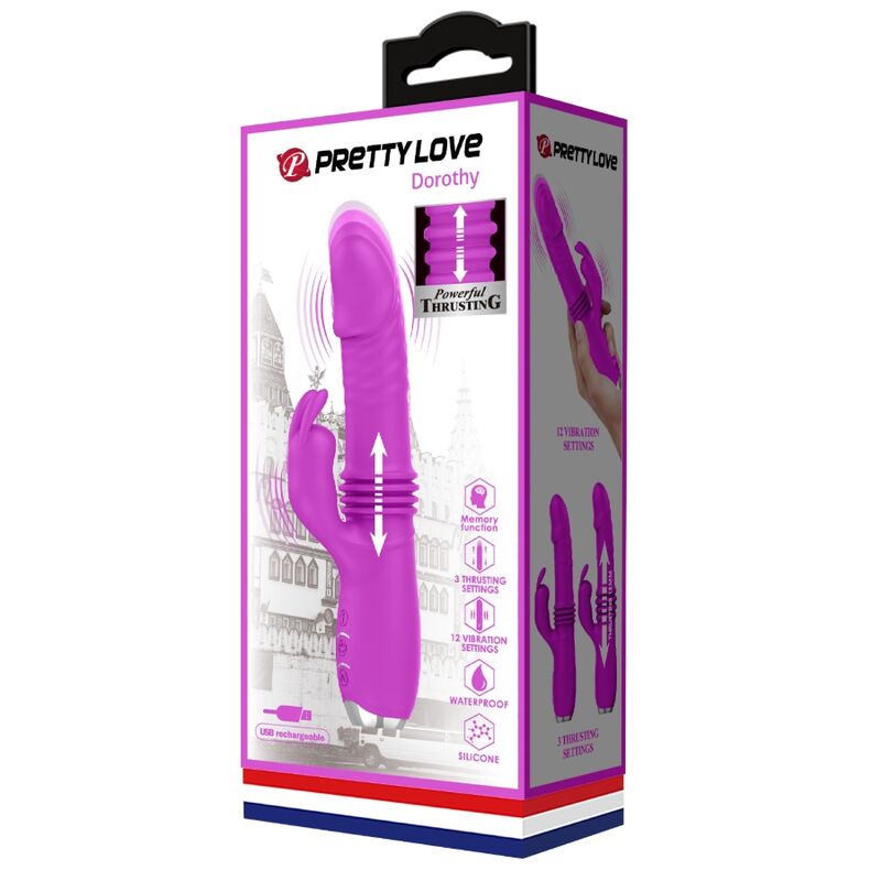 Vibratore coniglio ricaricabile Dorothy viola di Pretty Love, immagine 12