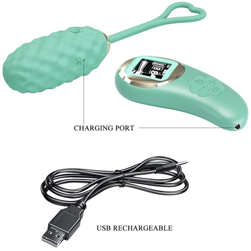 Uovo vibrante con telecomando verde Vivian di Pretty Love, immagine 8