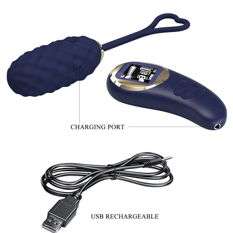 Uovo vibrante con telecomando blu Vivian di Pretty Love, immagine 8