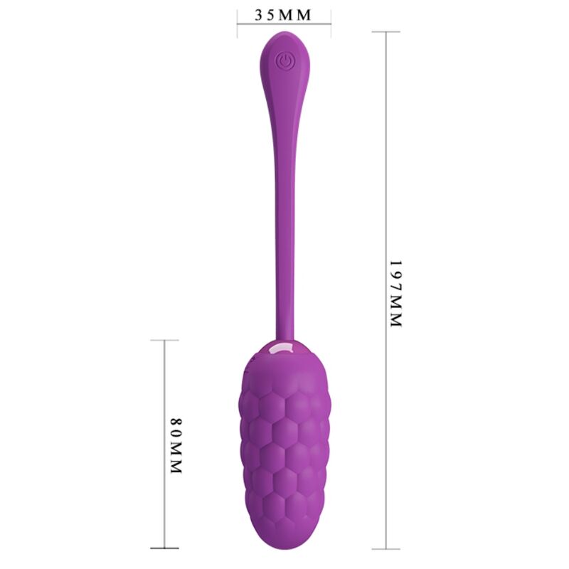 Uovo vibrante con texture marina ricaricabile viola di Pretty Love, immagine 6