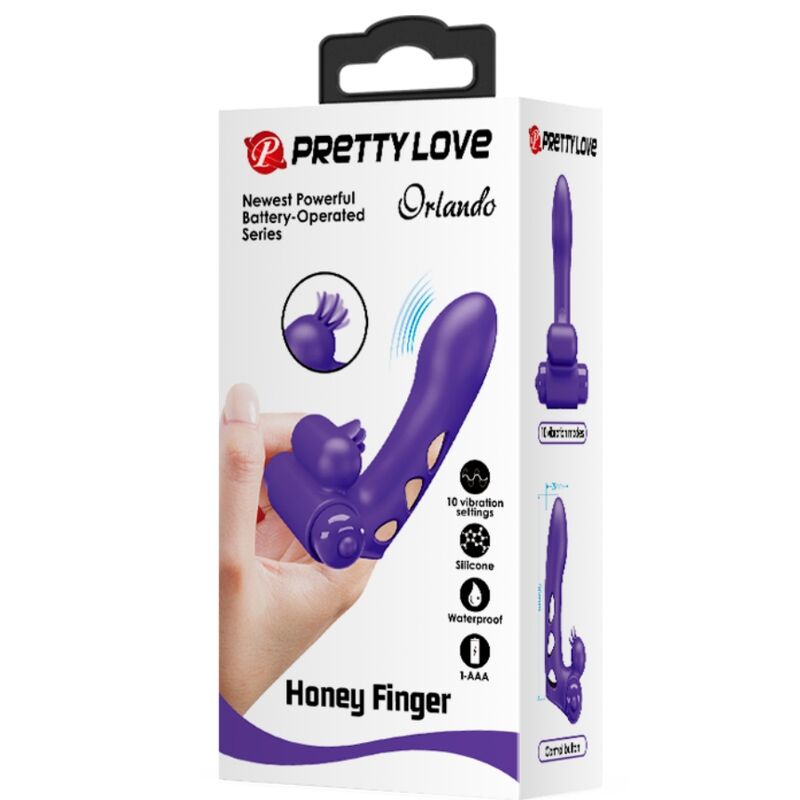 Copertura per dita vibratore Orlando viola di Pretty Love, immagine 9
