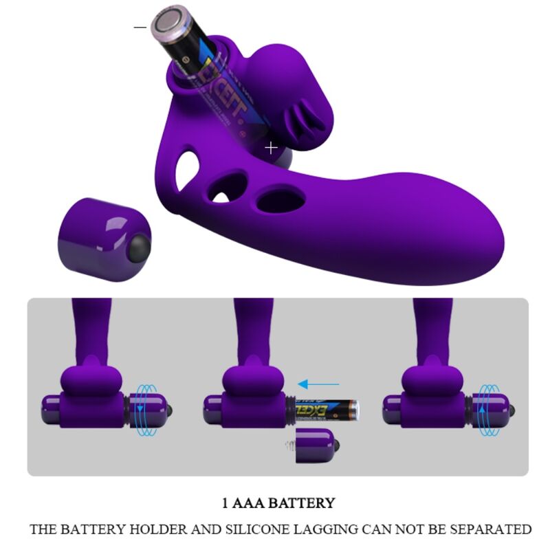 Copertura per dita vibratore Orlando viola di Pretty Love, immagine 7